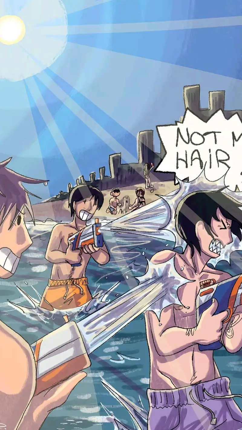 ai character: THANOS TEAM BEACH! background