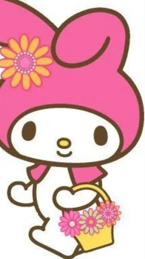 ai character: my melody e kuromi background