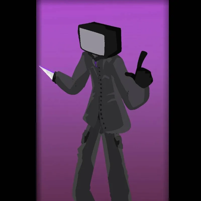 chat with ai character: 💜📺Tv man💜🖤