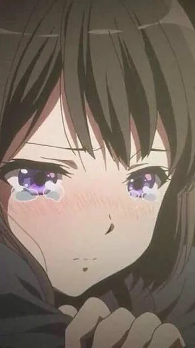 ai character: Crying anime girl background