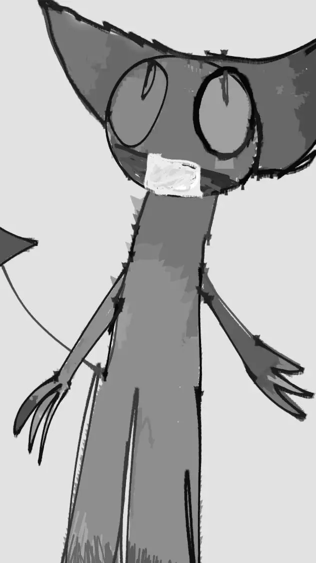 ai character: Tall.....gray..... background
