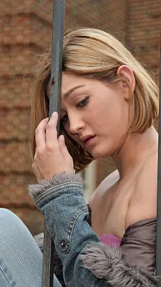 ai character: Homeless woman  background