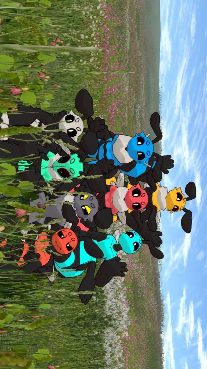 ai character: live in bee world background