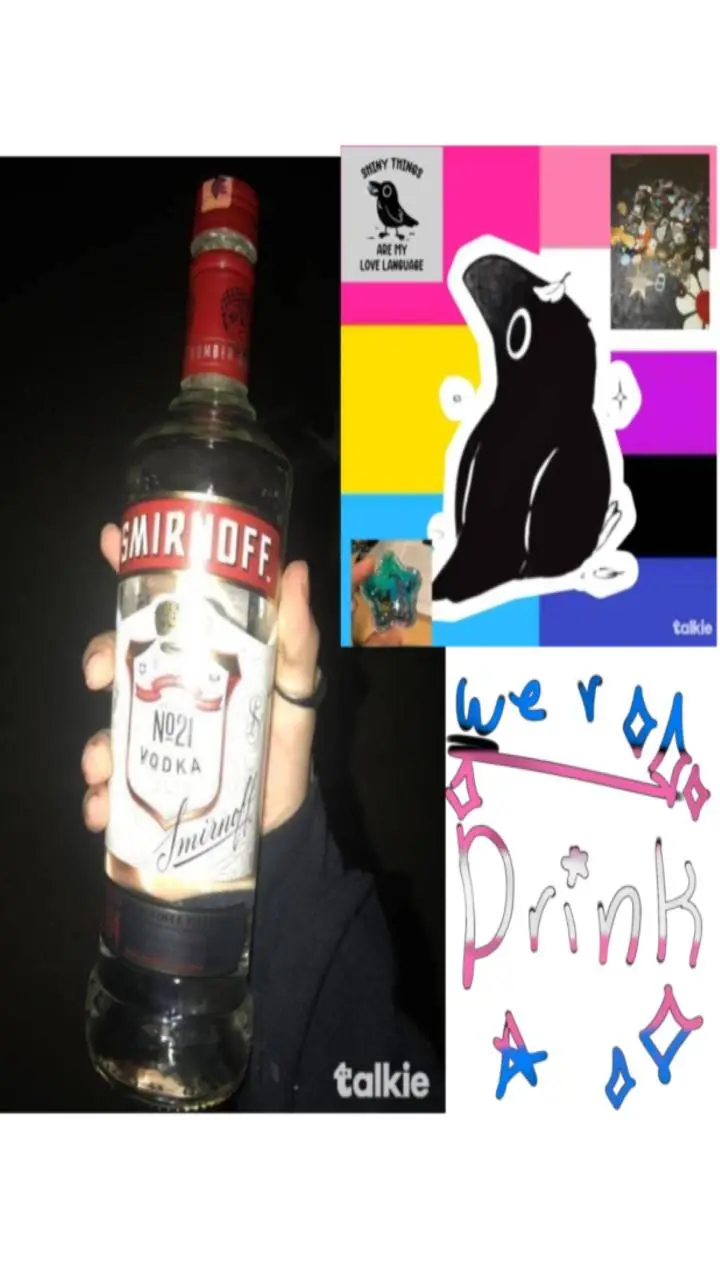 ai character: crow and meh VODKA background