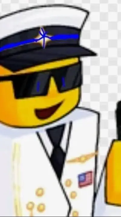 ai character: almirant Mike blue background