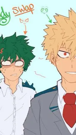 ai character: Bakugo deku(swap) background