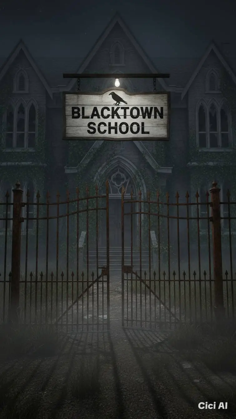 ai character: Halloween school 🎃 background