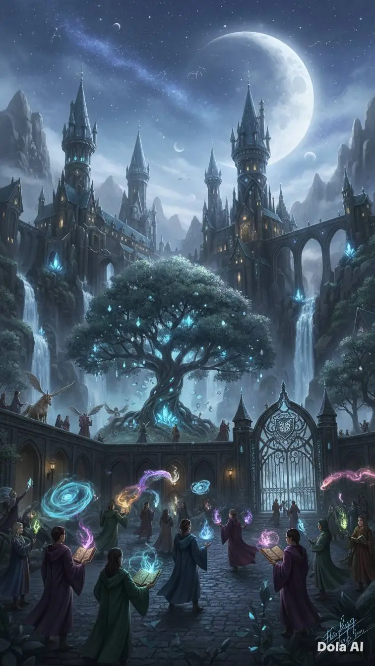 ai character: Magic school background