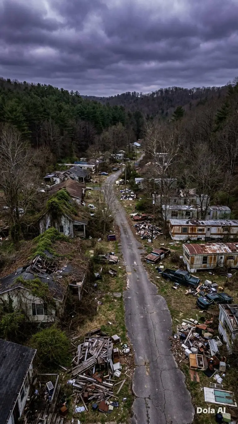 ai character: abandoned town  background