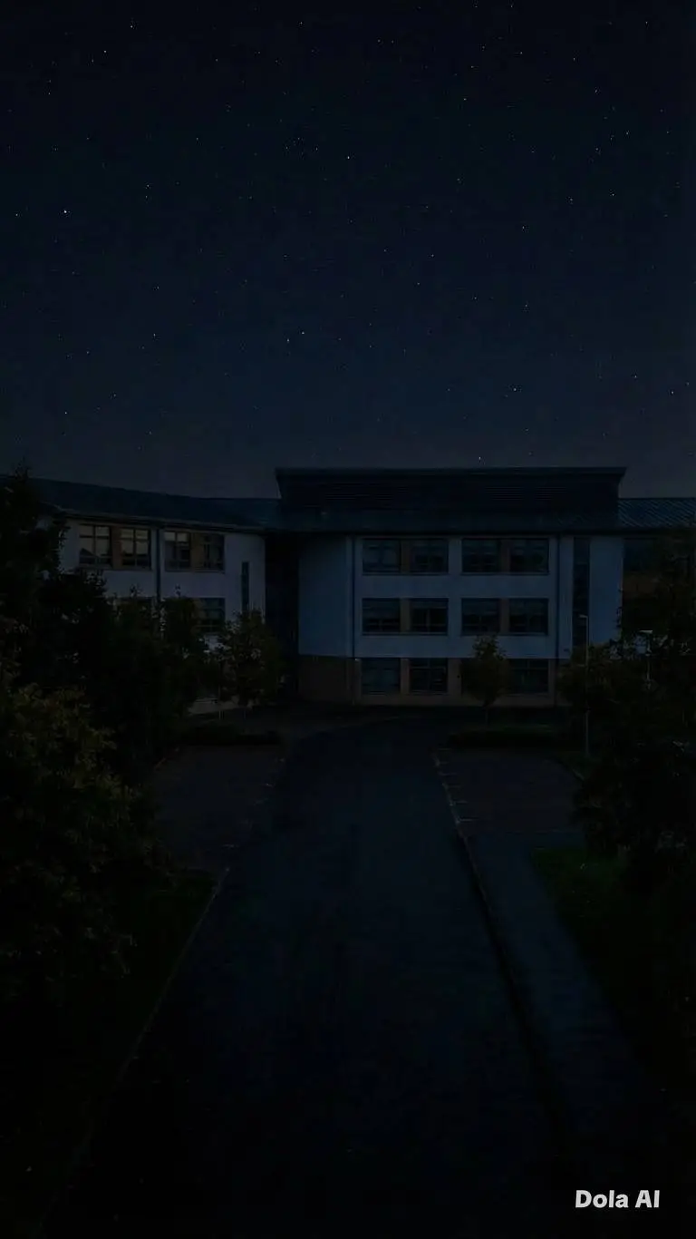 ai character: school at night  background