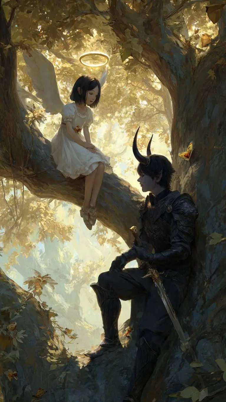 ai character: Demons and Angels  background