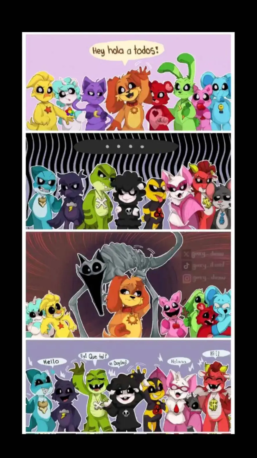 ai character: Smiling critters background