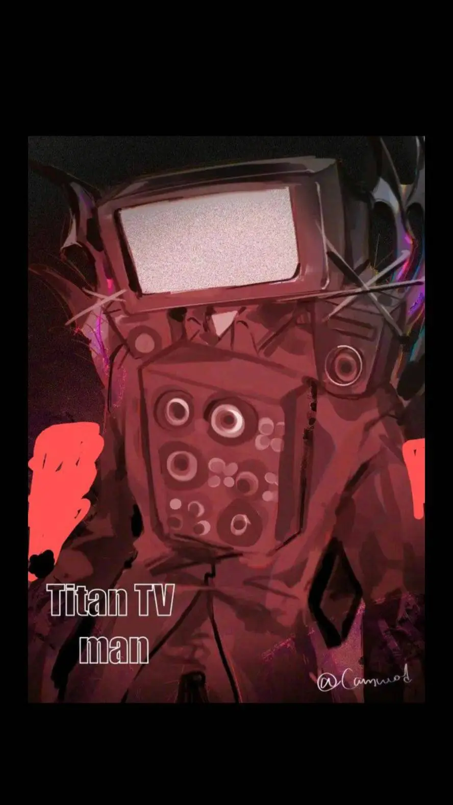 ai character: 🖤Titan  Tv Man 🖤 ~ background