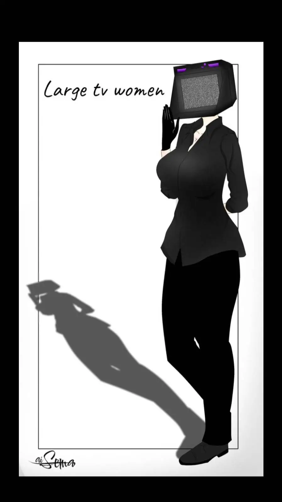 ai character: 🖤Large.Tv.Woman♀️ background