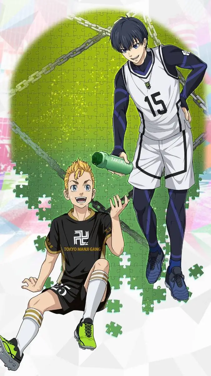 ai character: Isagi y Takemichi⚽ background