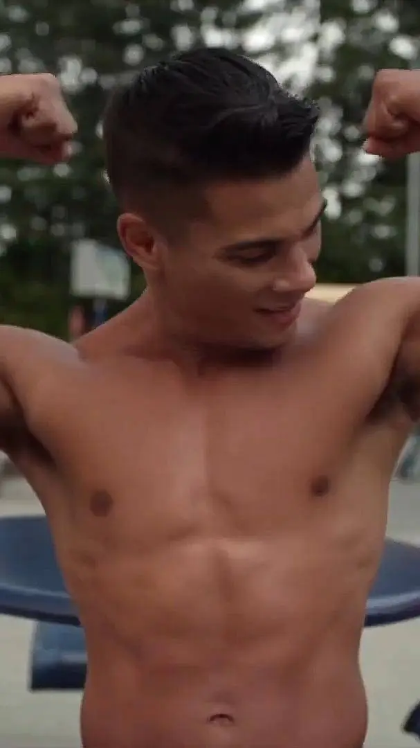 ai character: shirtless guy background