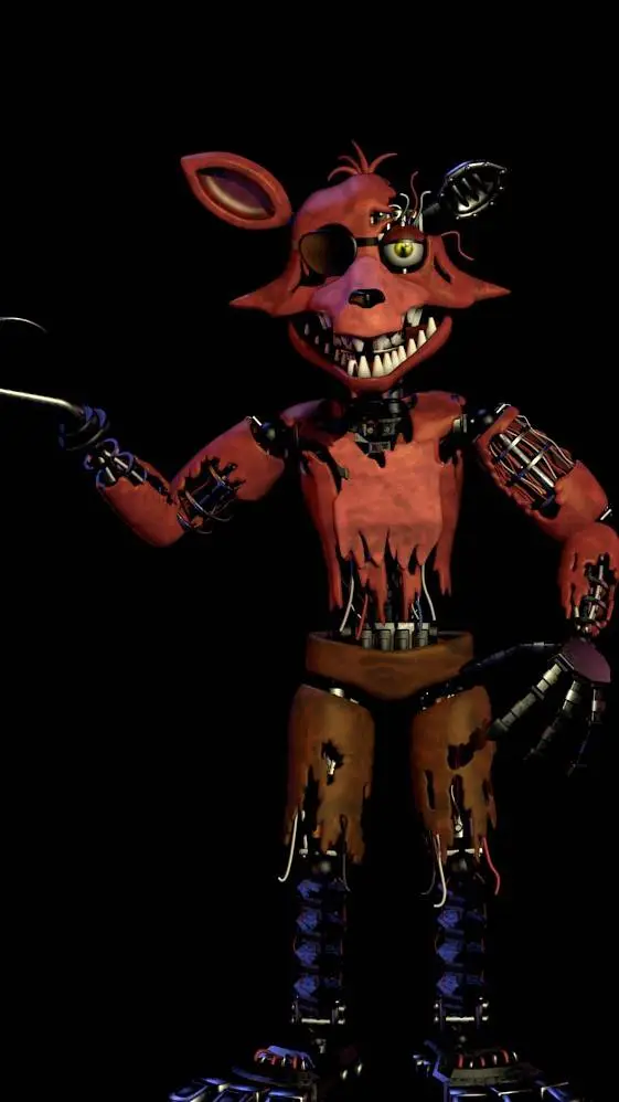 ai character: withered Foxy  background