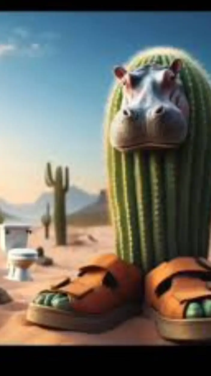 ai character: cactus hipopótamo background