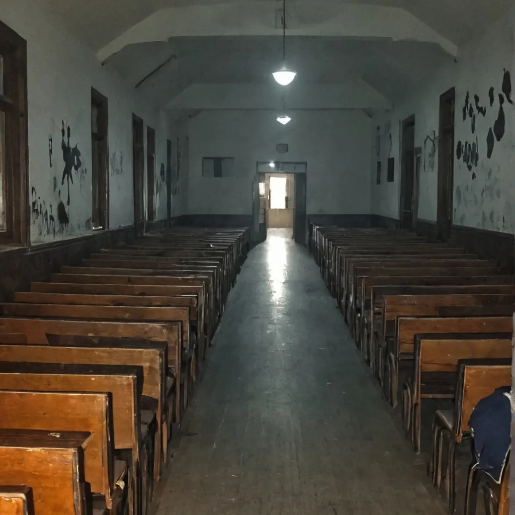 chat with ai character: Night in te school