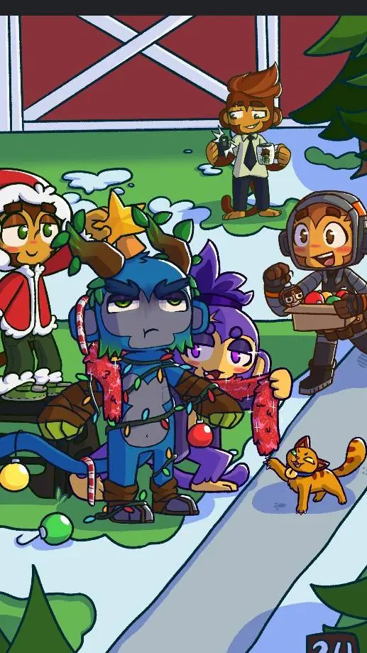 ai character: BTD6 Christmas  background