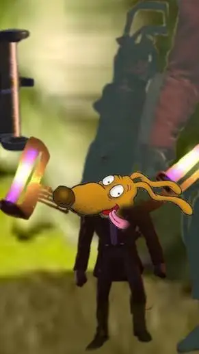 ai character: dog man background