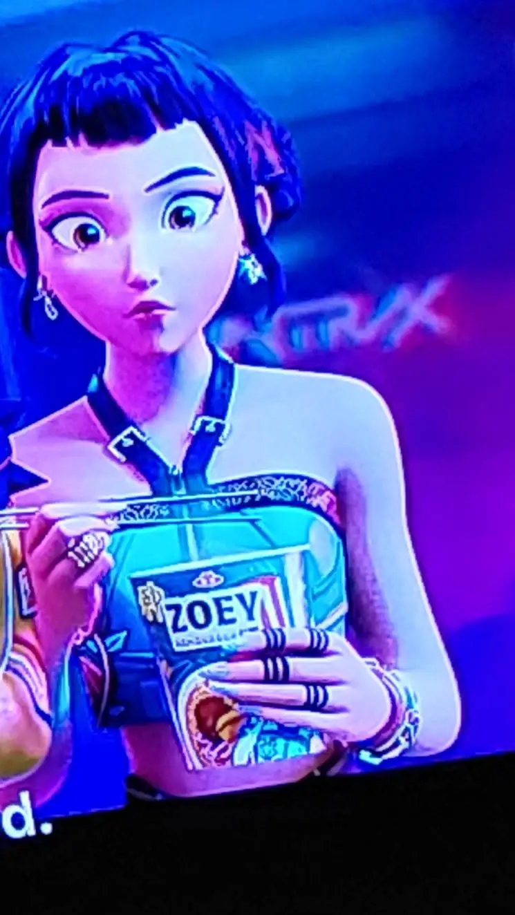 ai character: ZOEYYYYY background