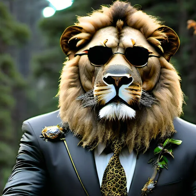 chat with ai character: lion biker