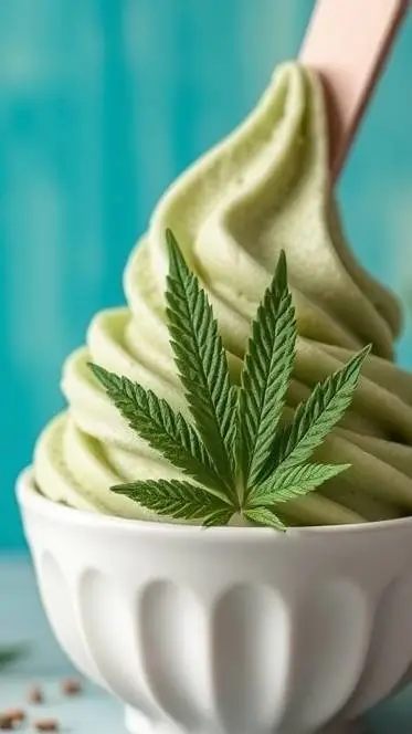 ai character: Weed ice cream background