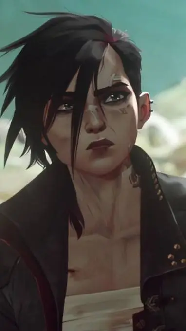 ai character: Vi (Violet) background