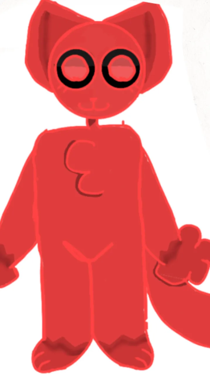 ai character: Red furry/red cone background