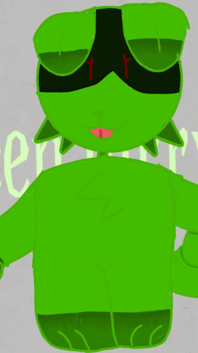 ai character: Green furry background
