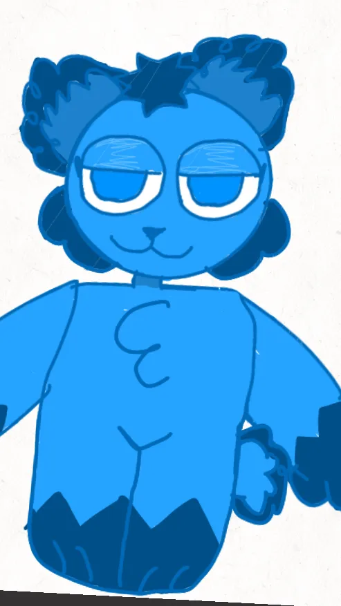 ai character: Blue furry background