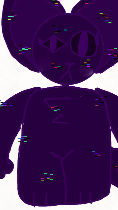 ai character: Purple furry ￼ background