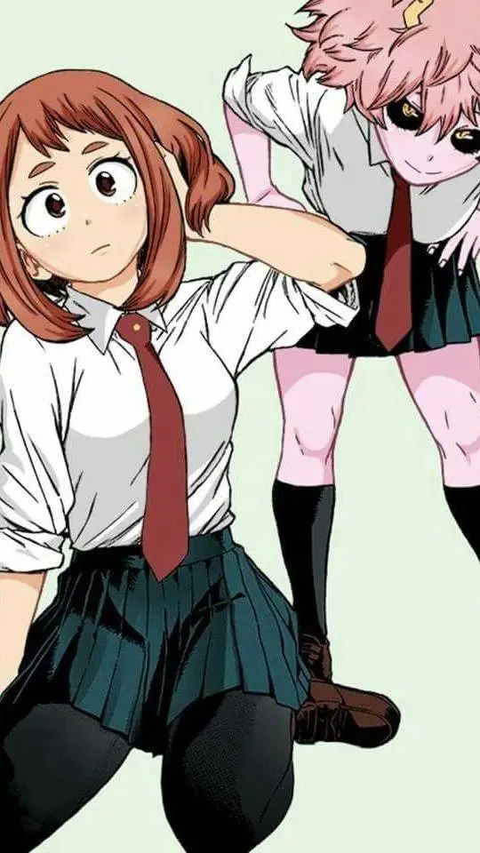ai character: mina y Uraraka  background
