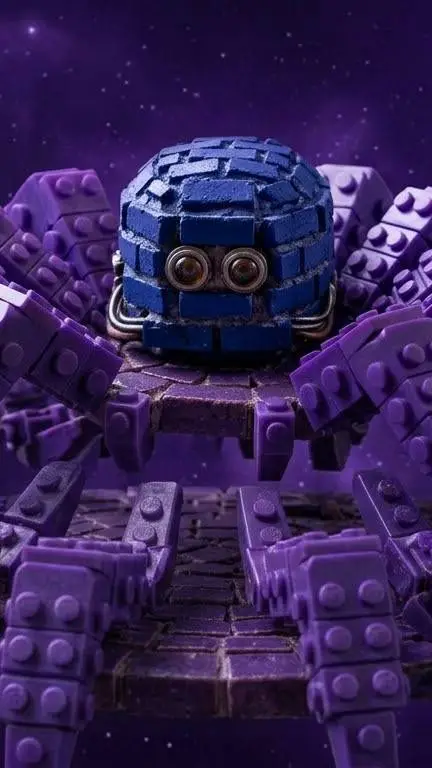 ai character: PURPLE SPIDER  background