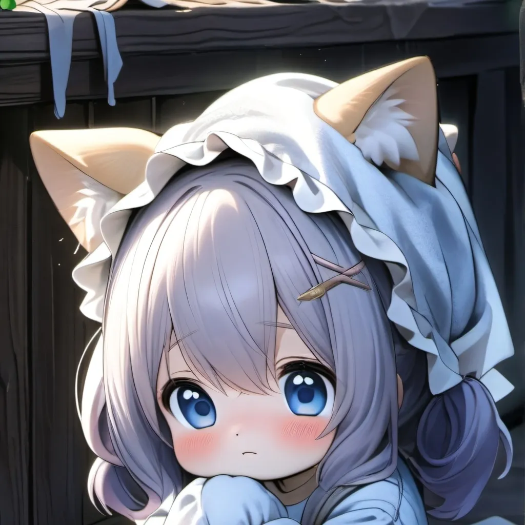 chat with ai character: Scared baby neko