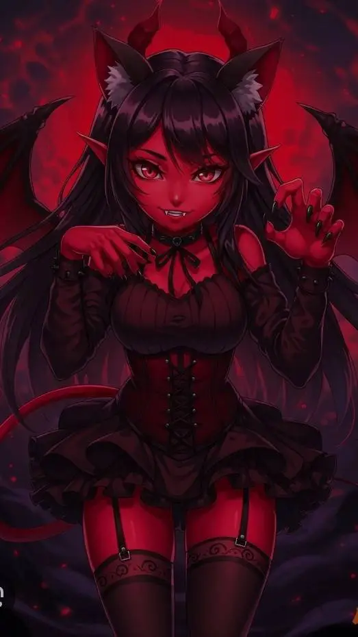 ai character: demon girl background
