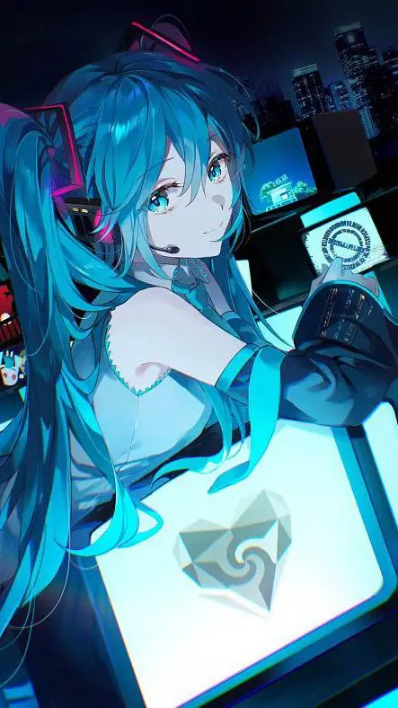 ai character: Hatsume Miku 20k background