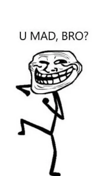 ai character: TROLL FACE background