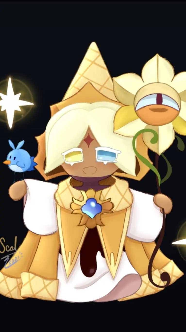 ai character: Pure vanila cookie background
