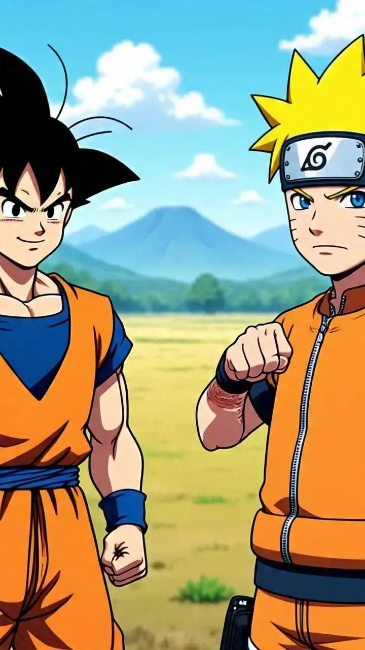ai character: goku vs Naruto  background