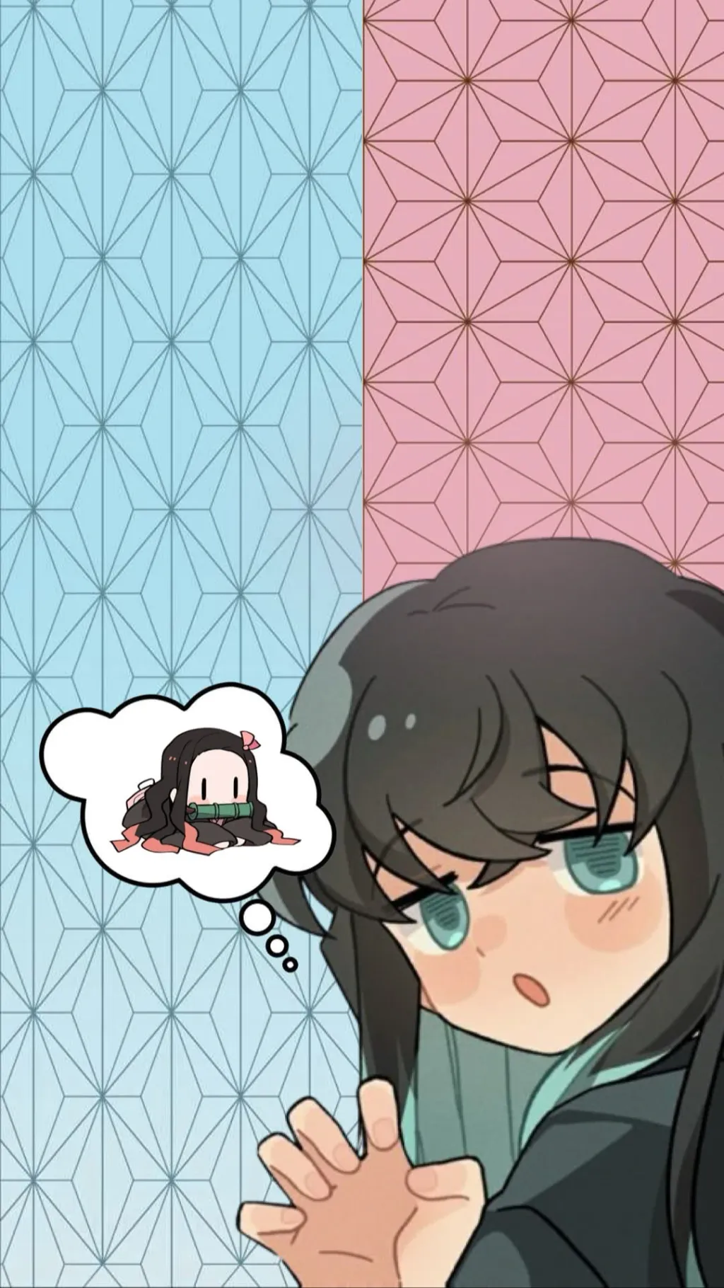 ai character: Tokito x Nezuko,  background