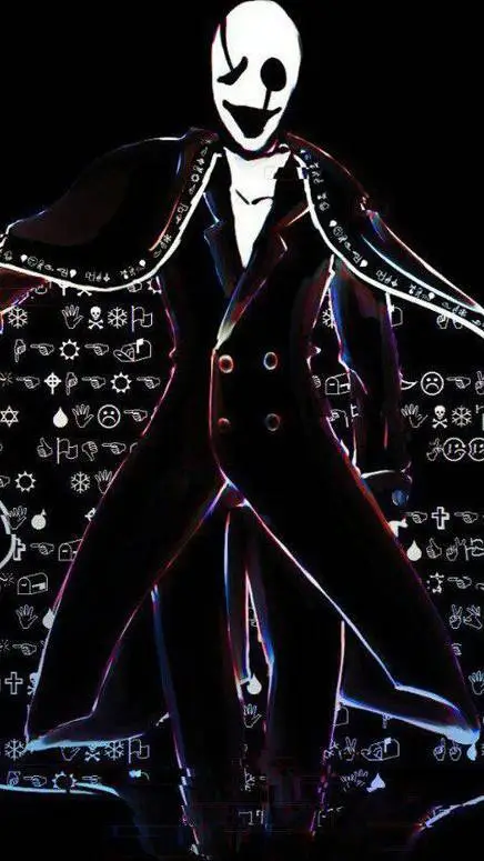 ai character: гастер 🖐️👈✊ background