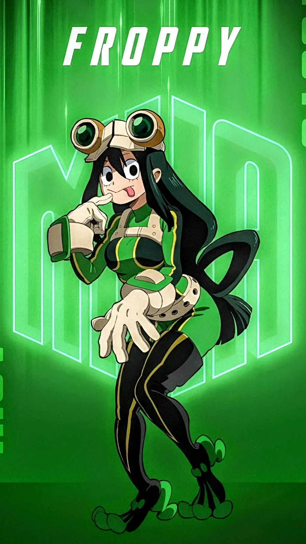 ai character: Tsuyu Asui background