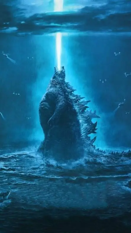 ai character: Godzilla  background