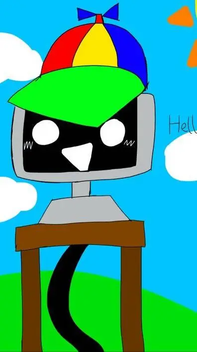 ai character: Mr.Fun Computer🩶💻🎩 background