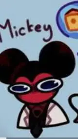 ai character: red ratita UwU background