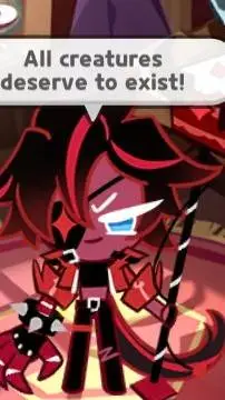 ai character: red velvet cookie  background