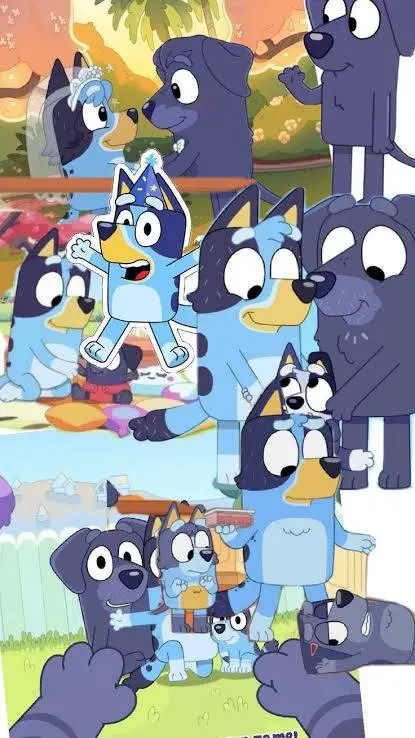 ai character: Jean luc x Bluey background