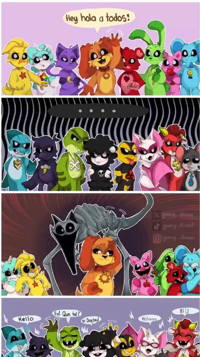 ai character: criaturas sonrient background